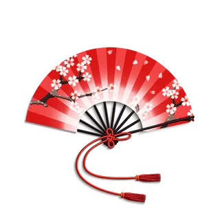 扇子红色古典