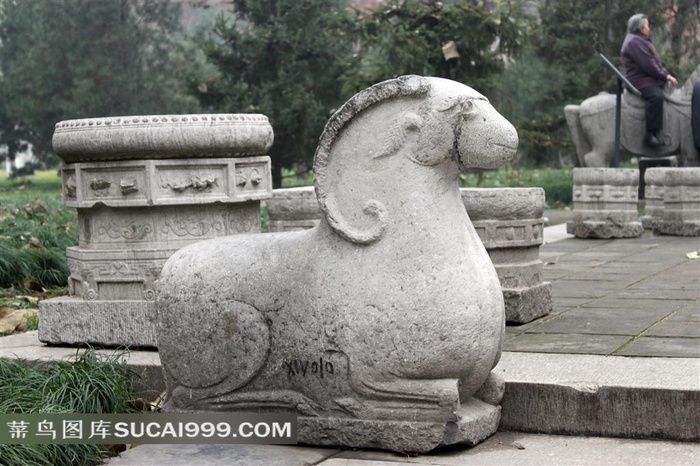 中国传统雕塑石雕山羊