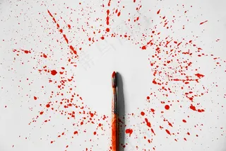 画, 刷子, 溅, 红漆, 飞溅, 艺术品