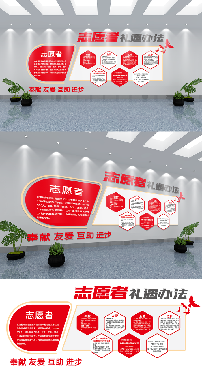 志愿者礼遇办法展馆展厅文化墙