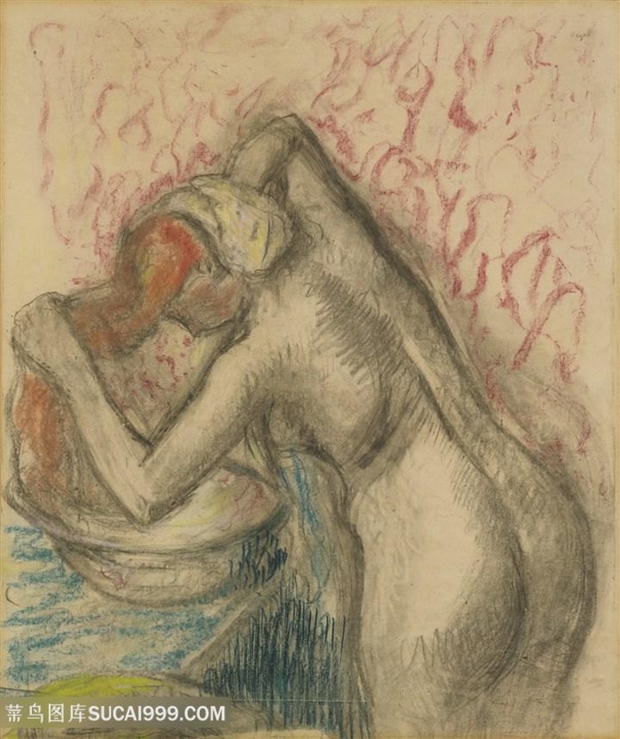 德加油画洗头发的女人装饰画
