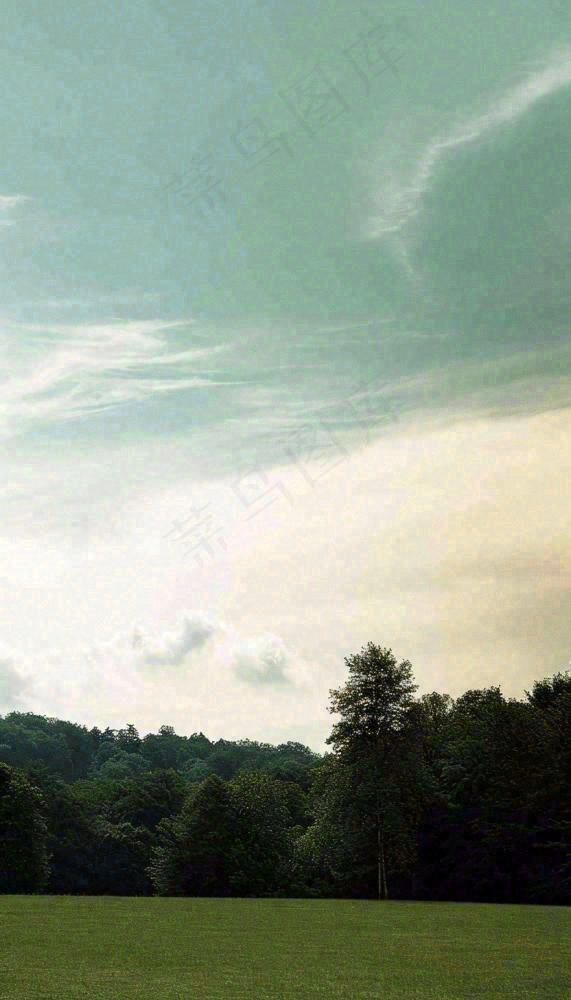 天空白云下的草坪放风筝，简约踏青春天摄影图