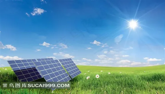草原上的太阳能电热板素材图片 草原上的太阳能电热板素材图片