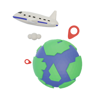 飞机旅游地图行程机票旅行模型免扣元素