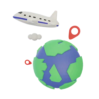 飞机旅游地图行程机票旅行模型免扣元素