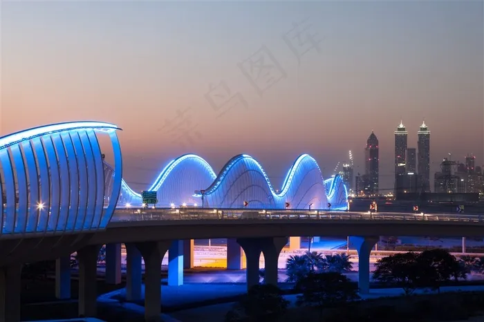 美丽的迪拜城市夜景