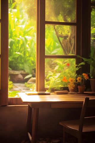 田园室内阳光桌椅