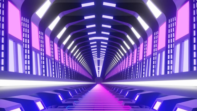 隧道, 胡同, 灯, 氖, 追踪, 环形