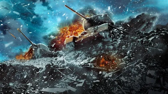 飞雪中的战场和坦克高清图片 飞雪中的战场和坦克高清图片