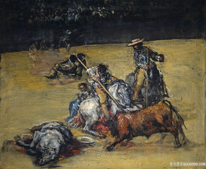 骏马骑士风景画油画