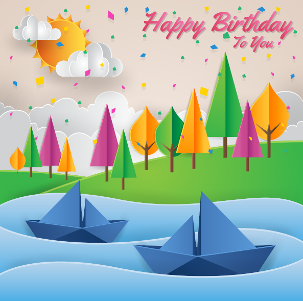 设计儿童生日背景eps,ai矢量模版下载