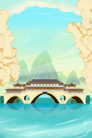 中式古典国潮来袭海报展板宣传背景图PSD设计PS模板素材