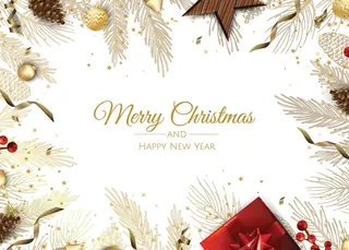 圣诞节圣诞树圣诞老人闪亮装饰电商促销折扣海报