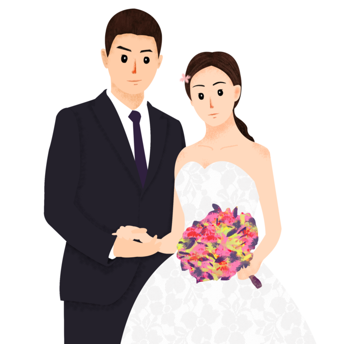 婚纱卡通人物婚礼白纱结婚婚纱摄影手绘