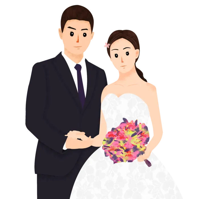 婚纱卡通人物婚礼白纱结婚婚纱摄影手绘