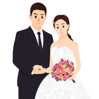 婚纱卡通人物婚礼白纱结婚婚纱摄影手绘