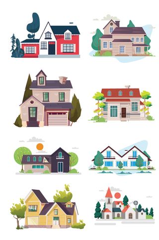 AI矢量房子建筑