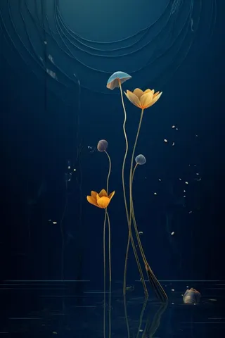 高端大气蓝色金色荷花线条背景