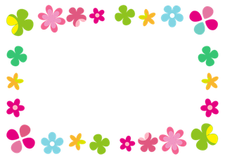 花朵花边简笔卡通彩色