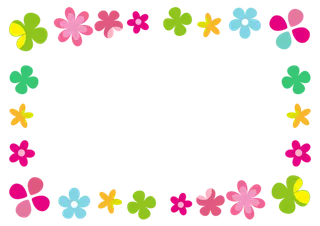 花朵花边简笔卡通彩色