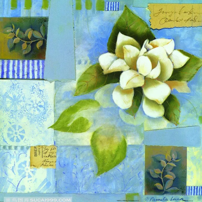 复古花卉时尚插画