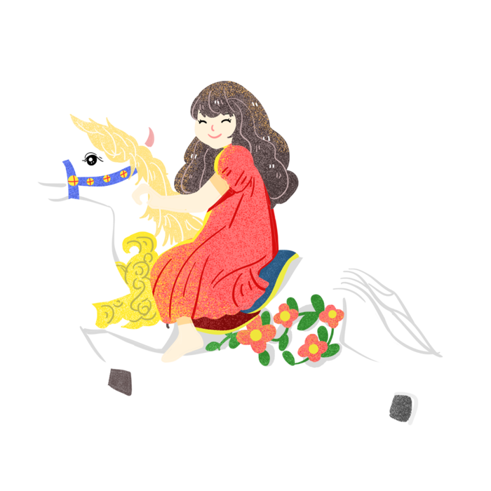 木马玩具剪贴画儿童节幼儿园插画