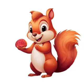 卡通插画松鼠松果免抠