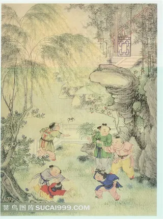 清 焦秉贞 百子团圆图07