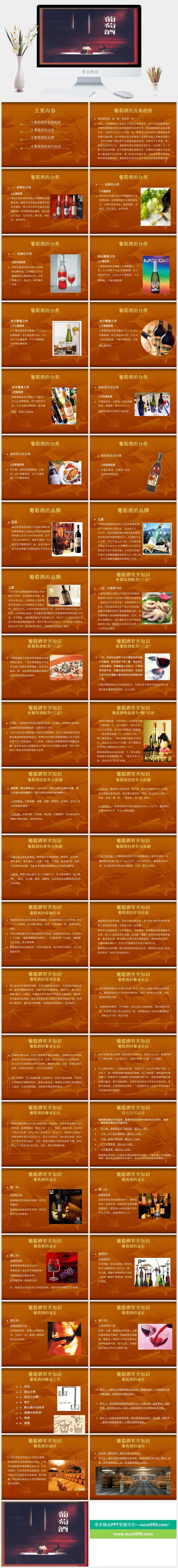 红酒葡萄酒知识培训宣传介绍PPT模板