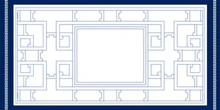 中国风传统水墨古风古典展板边框工笔画PS海报背景平面广告Ai设计素材