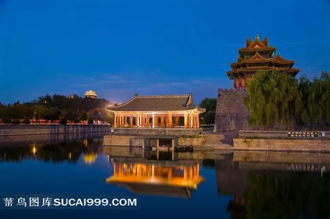 故宫角楼夜景素材