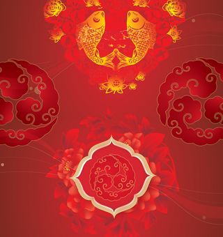 花好月圆牡丹红色曲线