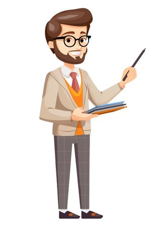 戴眼镜教师插画元素