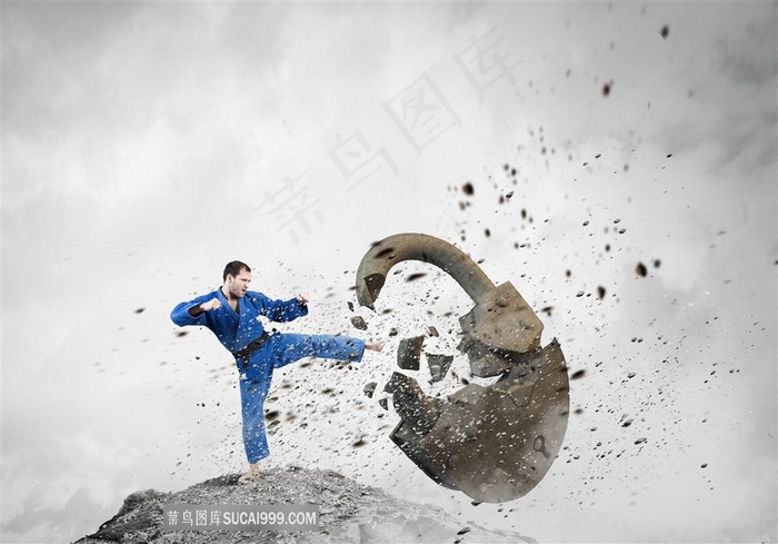 正在打斗的商务人士高清图片