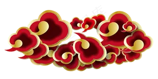 彩云 古典云 祥云图案 祥云素材 创意祥云  红色祥云 花边花纹 免抠