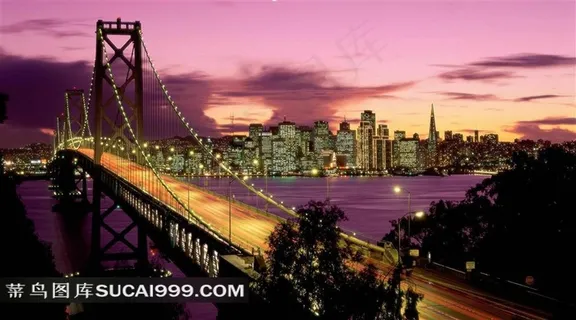 旧金山湾跨海大桥夜景壁纸 旧金山湾跨海大桥夜景壁纸