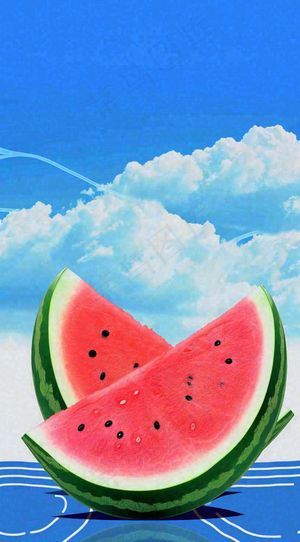 夏天大暑小暑切开的西瓜摄影图