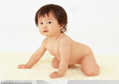婴儿幼儿-爬行的漂亮女婴