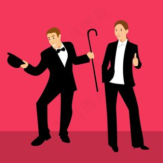 西装秀卡通画图片