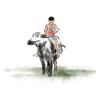 清明元素古风中式清明节山水画中国风