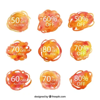 免抠橙色促销标签