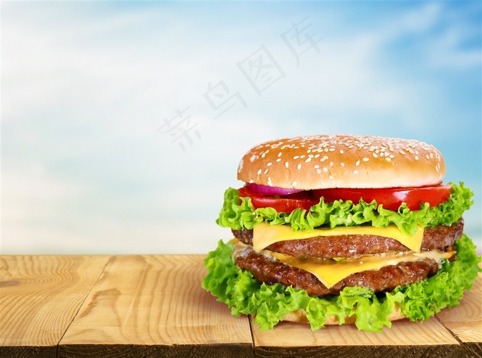 美味好吃的多层汉堡