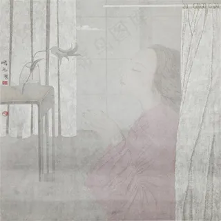 祈祷少女工笔画