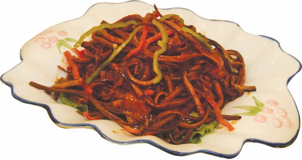 茶树菇炒鳝丝