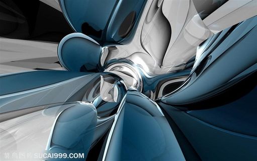 蓝色渐变涂鸦炫彩科技PPT背景素材