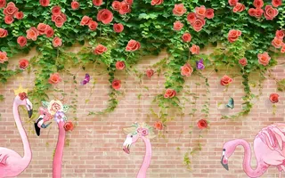 火烈鸟背景墙