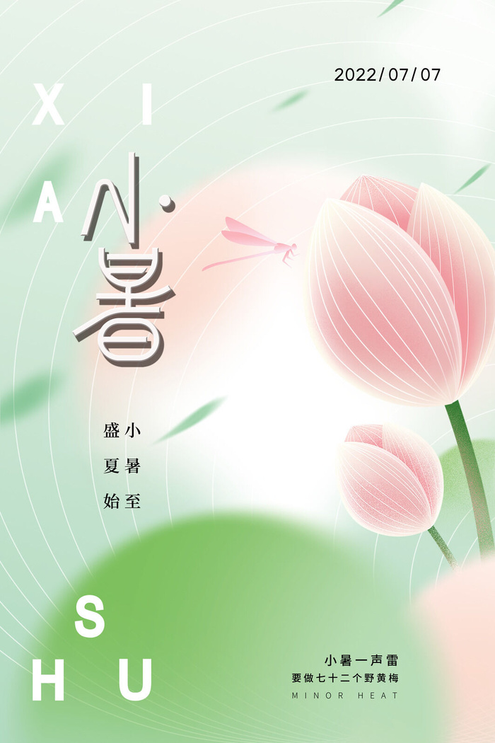 小暑海报图片psd模版下载