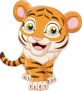 卡通小老虎PNG免抠插画素材可爱动物老虎插画贴图PNG免抠设计素材