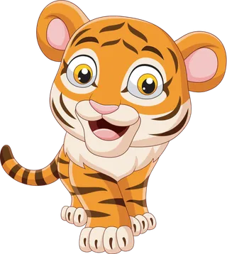 卡通小老虎PNG免抠插画素材可爱动物老虎插画贴图PNG免抠设计素材