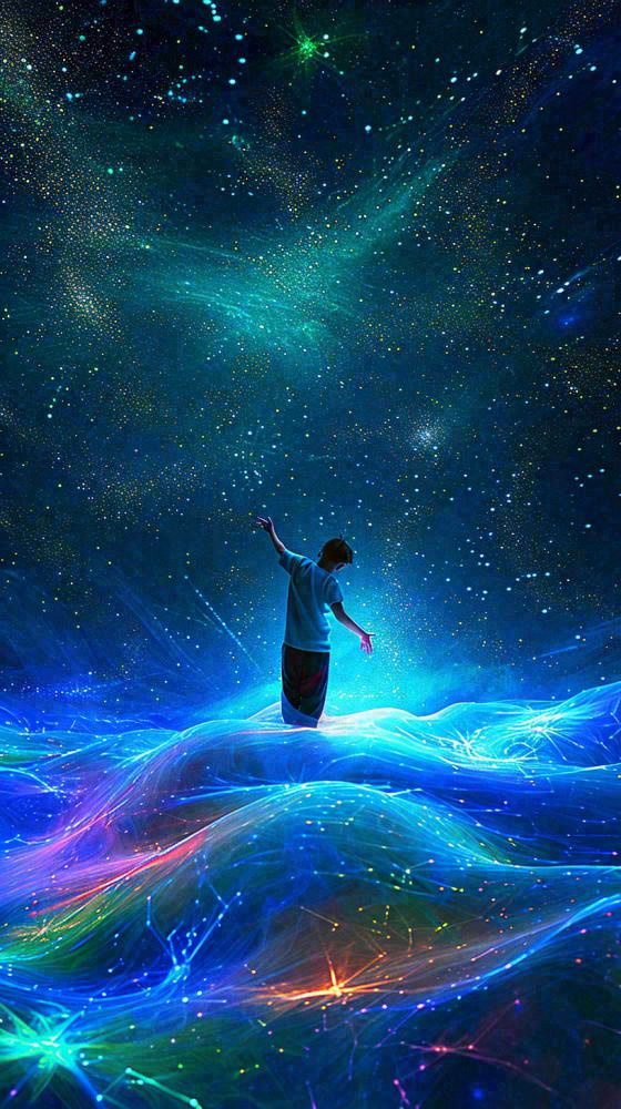 夜晚天空科幻绚丽星空(816x1456)